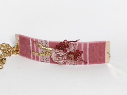 Cinturón de terciopelo rosa