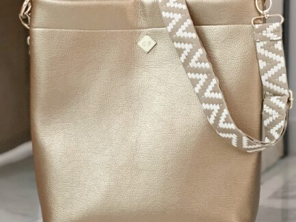 Bolso Casual de Cuero Vegano Modelo XL Rosa y Granate