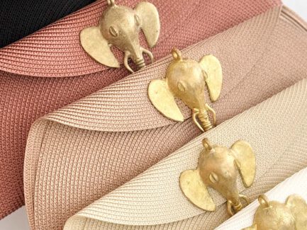 Cartera de Rafia Elefante Bronce
