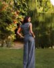 conjunto pantalon casual rayas azul liora espalda