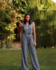 conjunto pantalon casual rayas azul liora frente