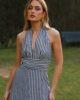 vestido casual rayas azul cleo cerca