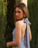 vestido casual rayas azul cleo espalda