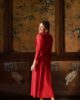 vestido elegante rojo zaira espalda