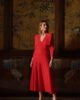 vestido elegante rojo zaira frente