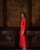 vestido elegante rojo zaira perfil