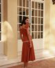 vestido elegante teja yara espalda