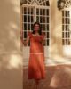 vestido elegante teja yara frente