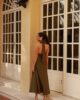 vestido elegante verde indra espalda