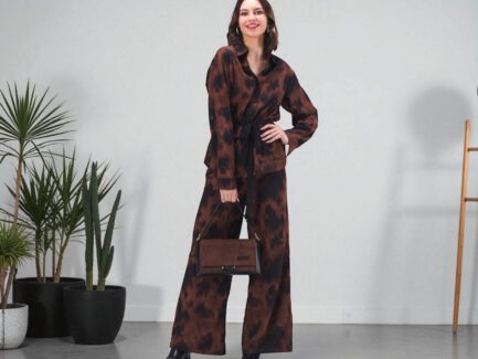 Conjunto Pantalón y Camisa Marrón y Negro