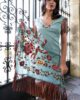 Mantón de Flamenca Bordado con Flecos Multicolor Verde 2 Mantoncillo bordado flecos colores verde 2